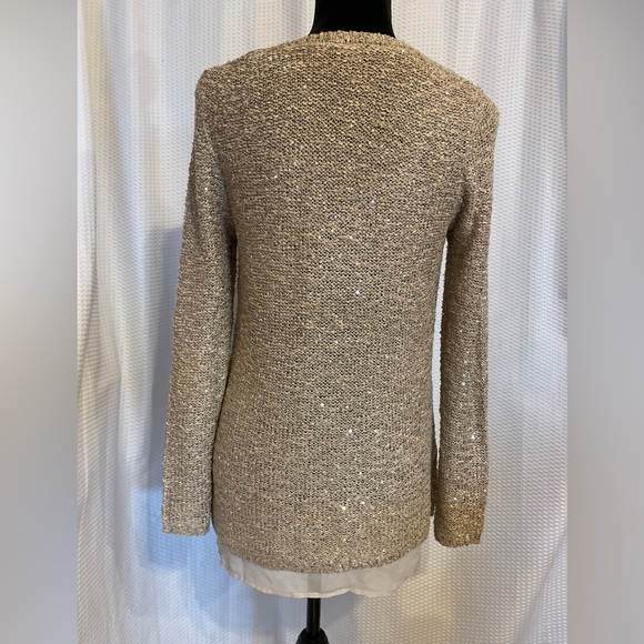 Maurices Tan Long Sleeve Sweater With Sequines Size Small - Picture 3 of 6